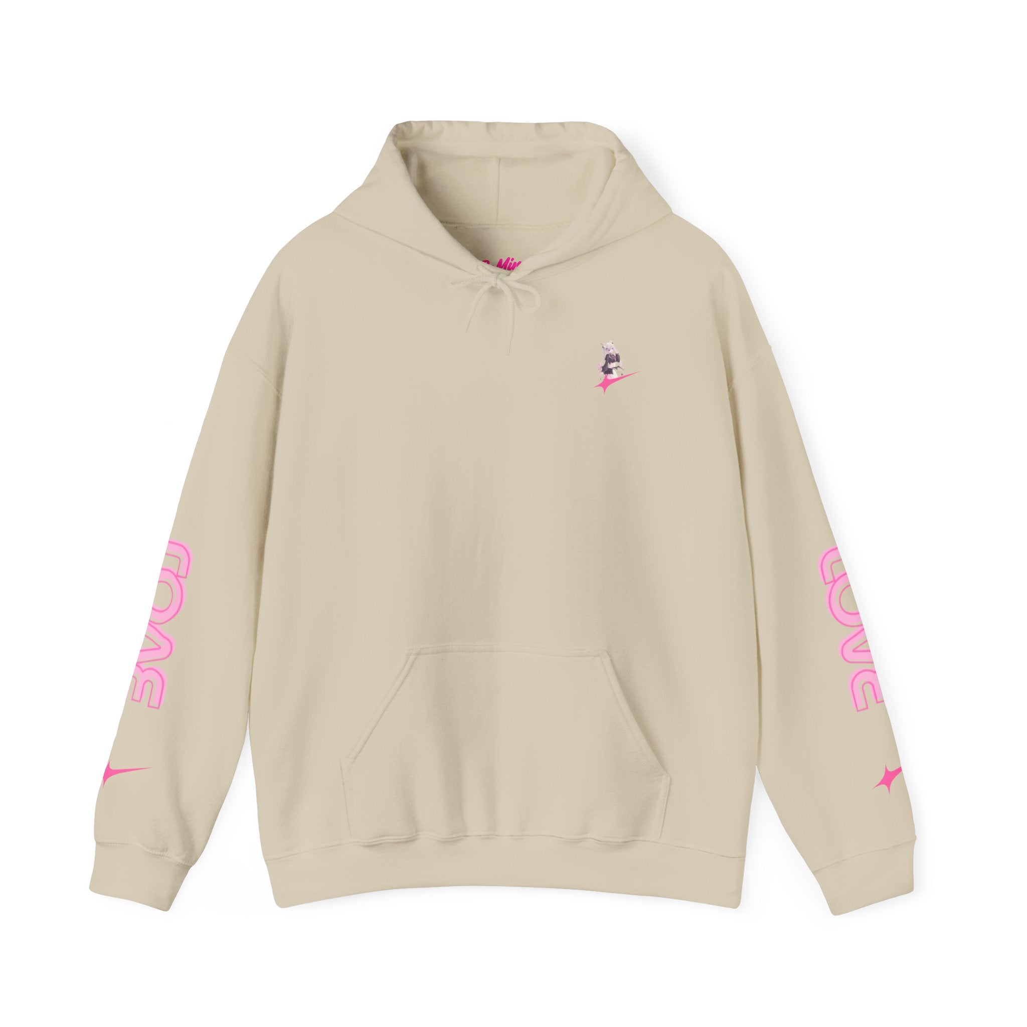 Sweat à capuche pour Femme rose « LOVE » style anime girl