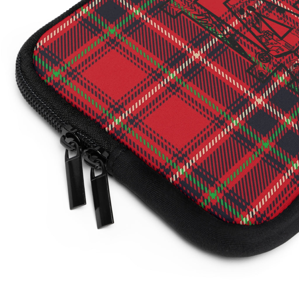 Housse d'ordinateur portable à carreaux tartan rouges