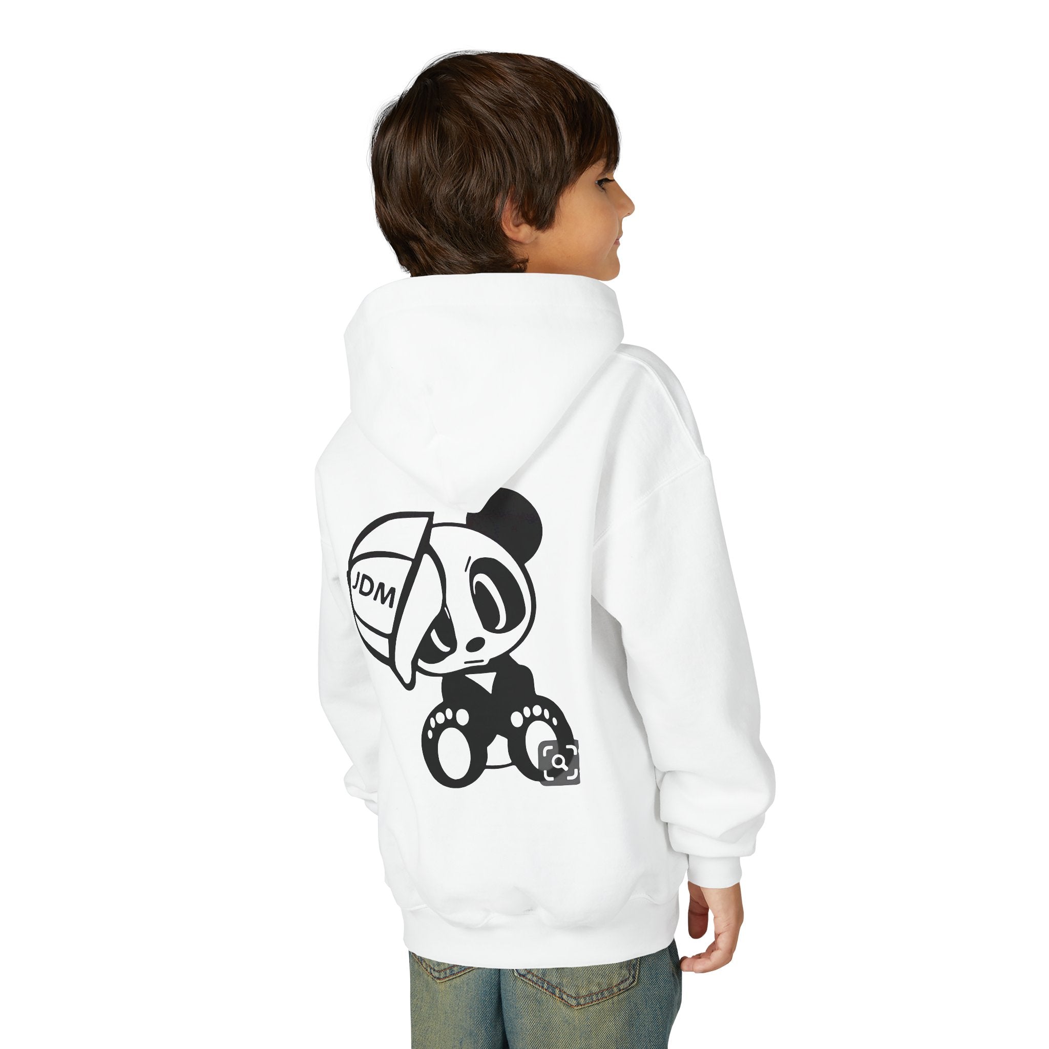 Sweat à capuche adolescent Panda avec motif casquette JDM | Unisexe