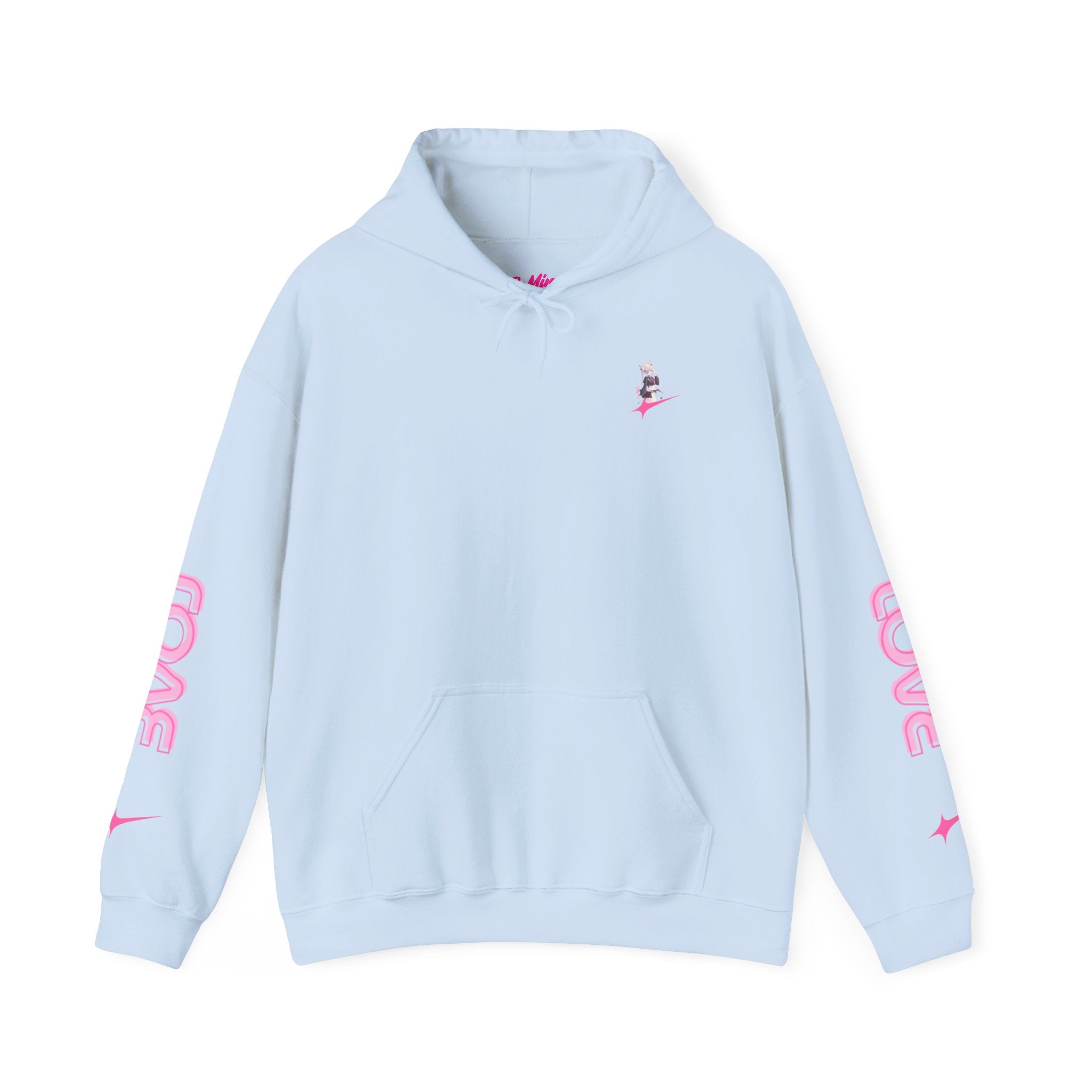 Sweat à capuche pour Femme rose « LOVE » style anime girl