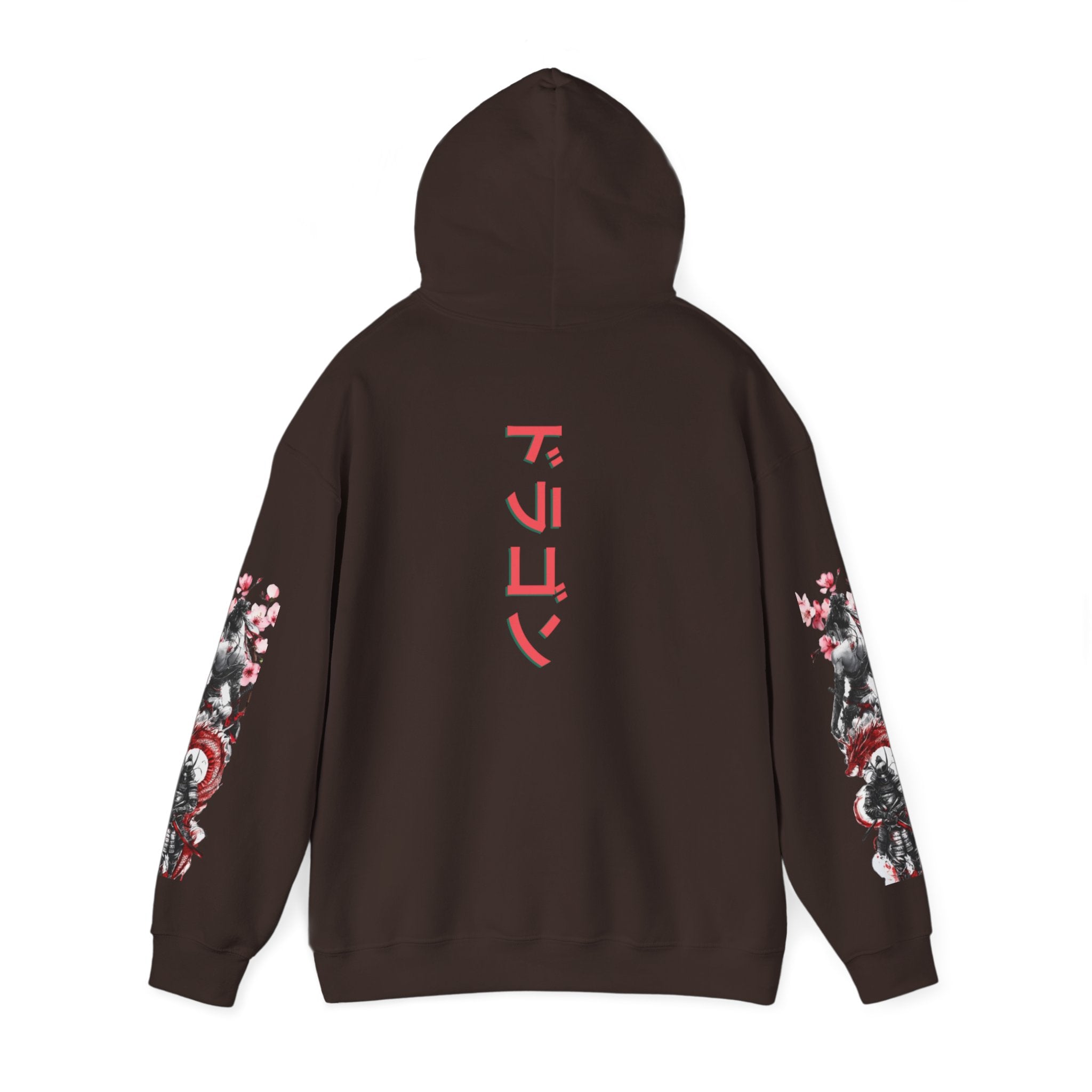 Sweat à capuche Unisexe -  japonais à manches dragon avec kanji de fleur de cerisier