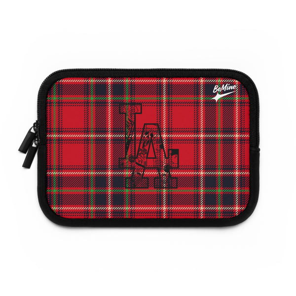 Housse d'ordinateur portable à carreaux tartan rouges