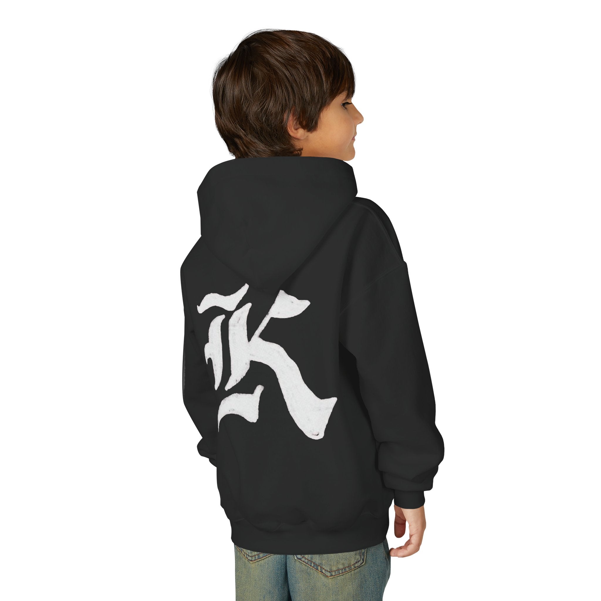 Sweat à capuche noir pour adolscent avec motif « K » | Unisexe