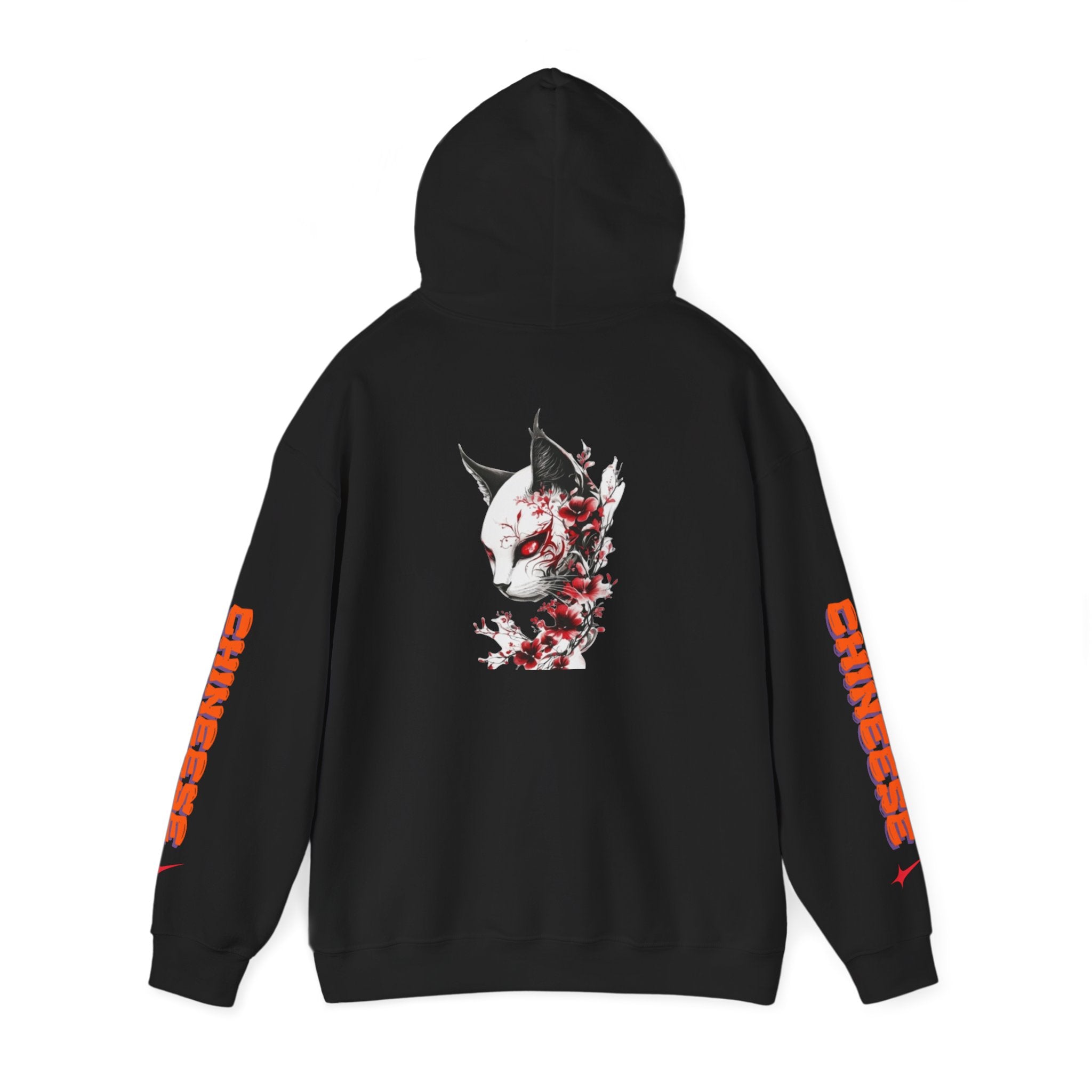 Sweat à capuche Unisexe — Pull graphique Blood Blossom Fox « CHINESE »