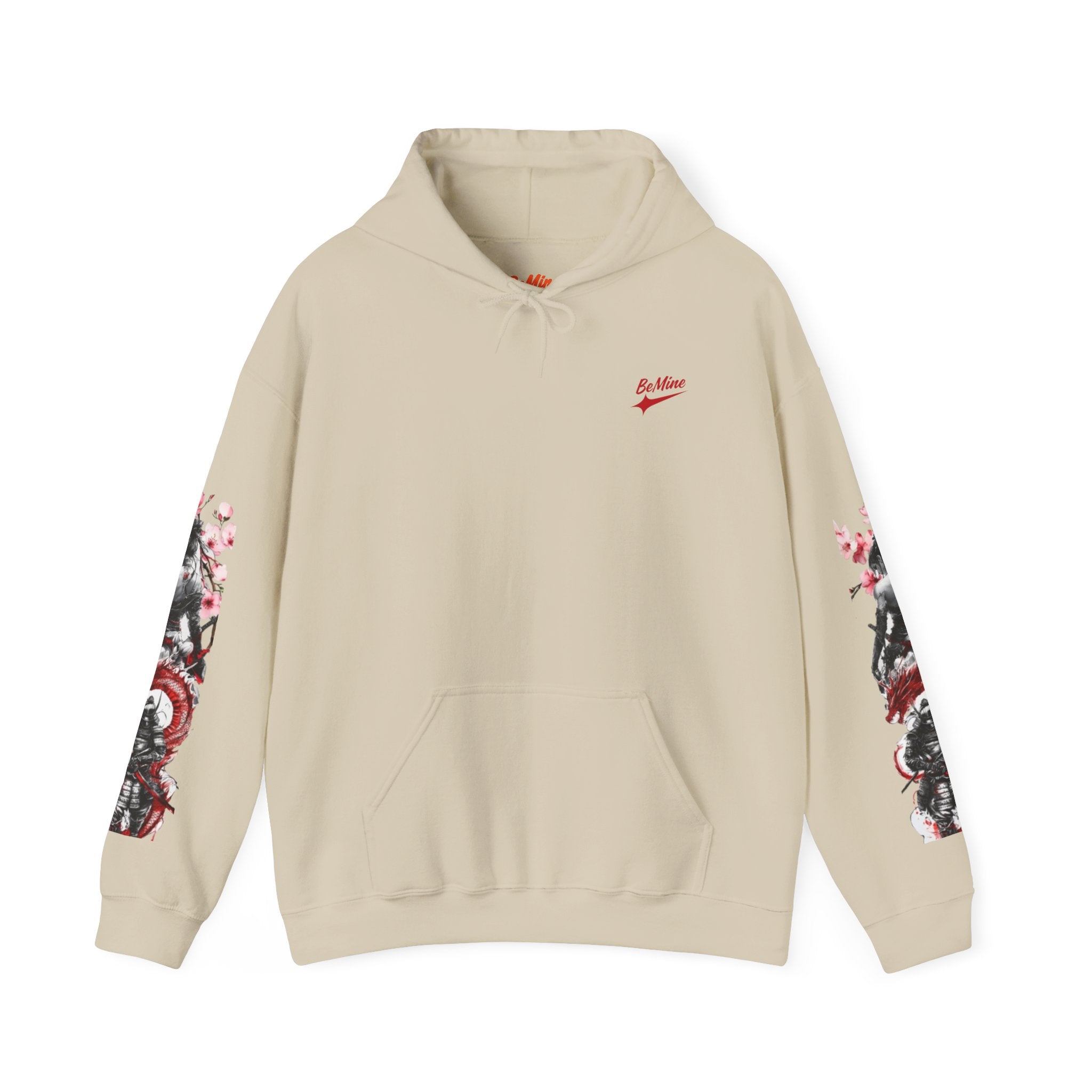 Sweat à capuche Unisexe -  japonais à manches dragon avec kanji de fleur de cerisier