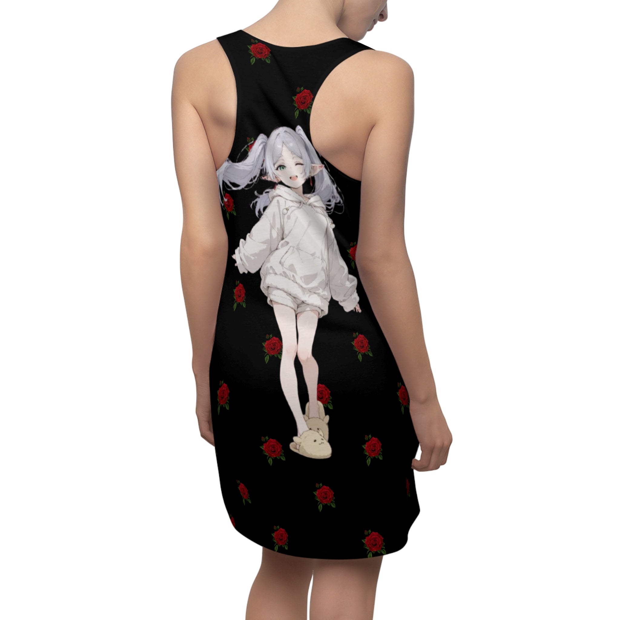 Robe dos nageur — Imprimé intégral rose gothique fille anime