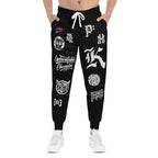 Pantalon de jogging graphique athlétique — Pantalon de survêtement streetwear avec logo et imprimé néon anime
