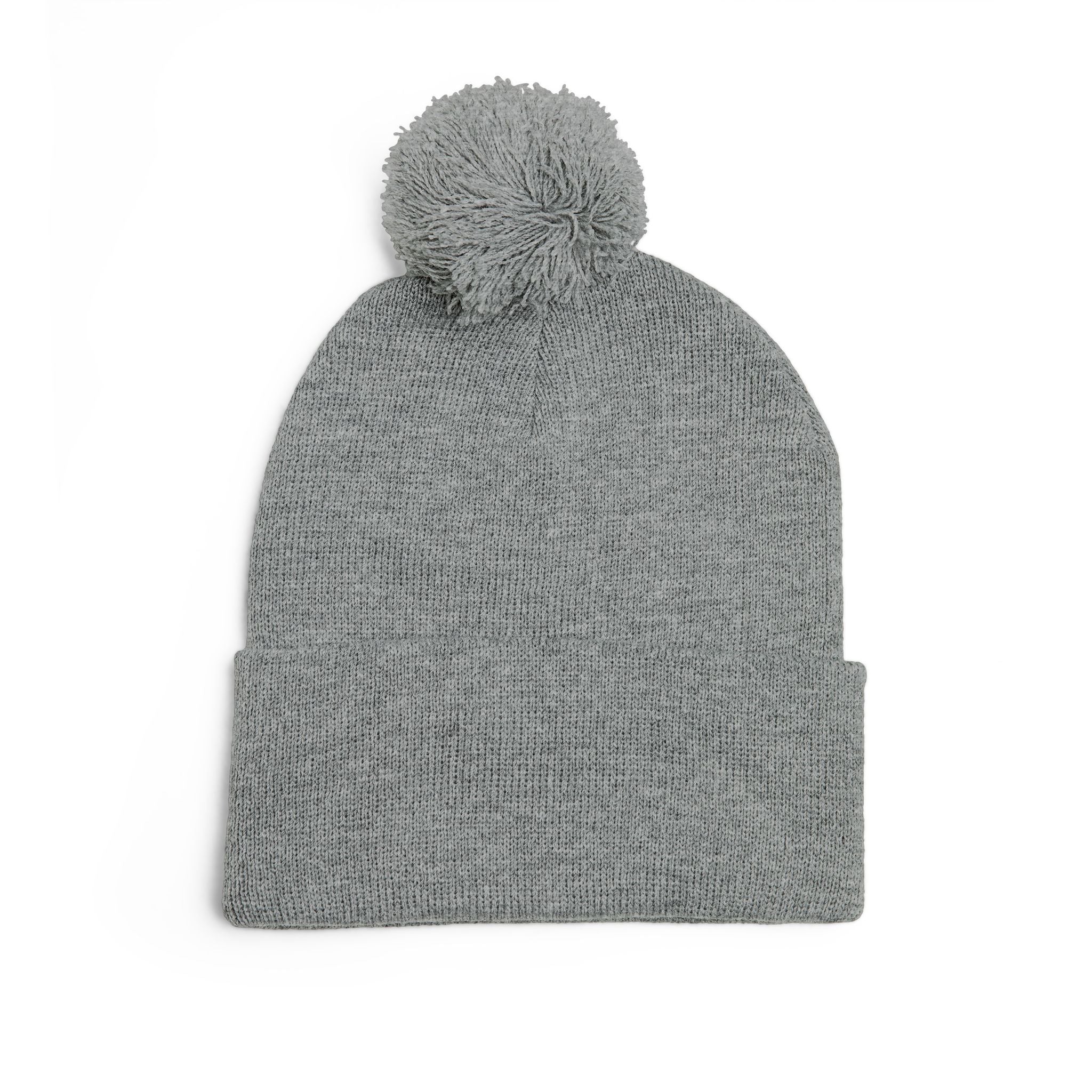 Bonnet tricoté à pompon brodé