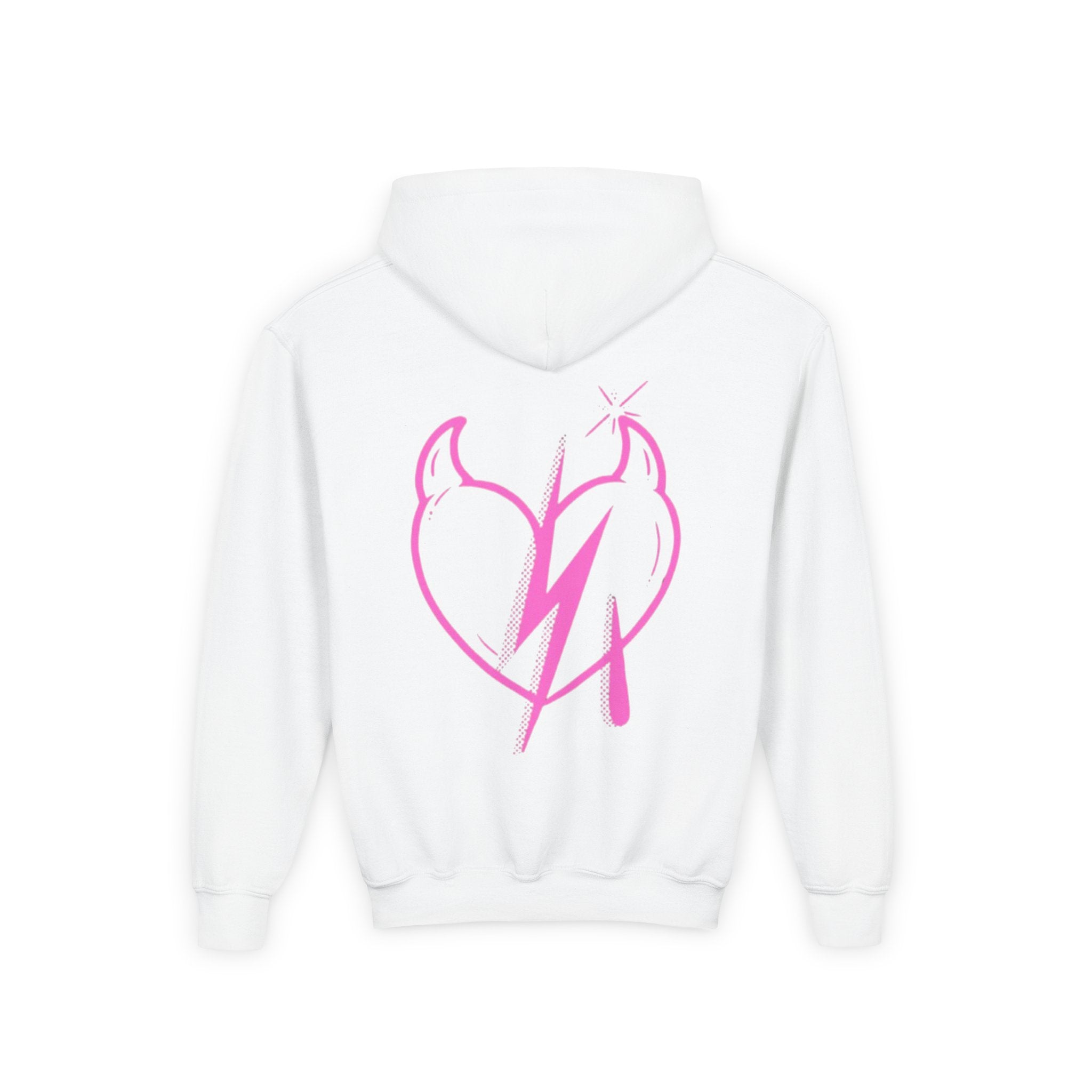 Sweat à capuche pour fillette / Adolescente Motif cœur éclair rose