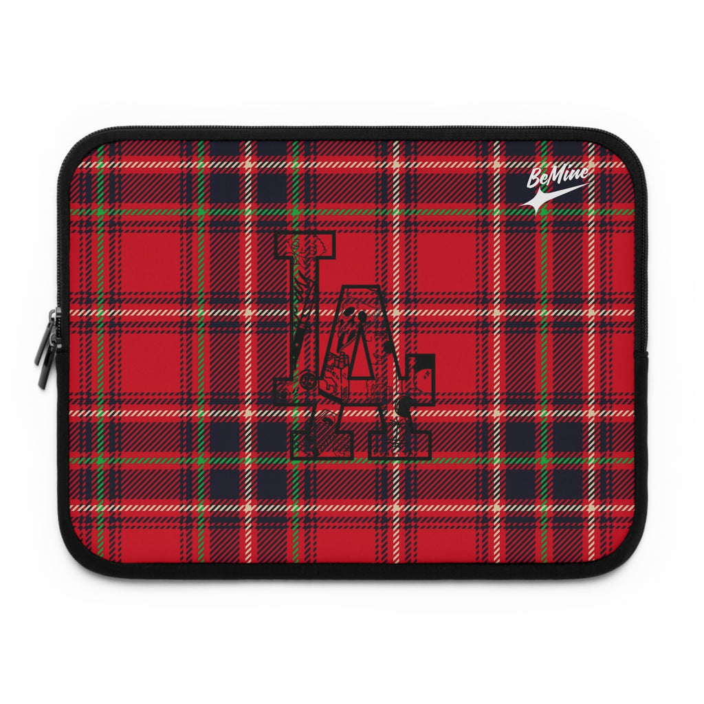 Housse d'ordinateur portable à carreaux tartan rouges