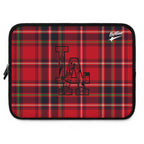 Housse d'ordinateur portable à carreaux tartan rouges