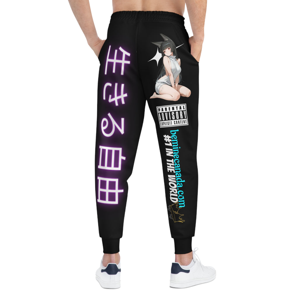 Pantalon de jogging graphique athlétique — Pantalon de survêtement streetwear avec logo et imprimé néon anime
