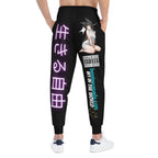 Pantalon de jogging graphique athlétique — Pantalon de survêtement streetwear avec logo et imprimé néon anime