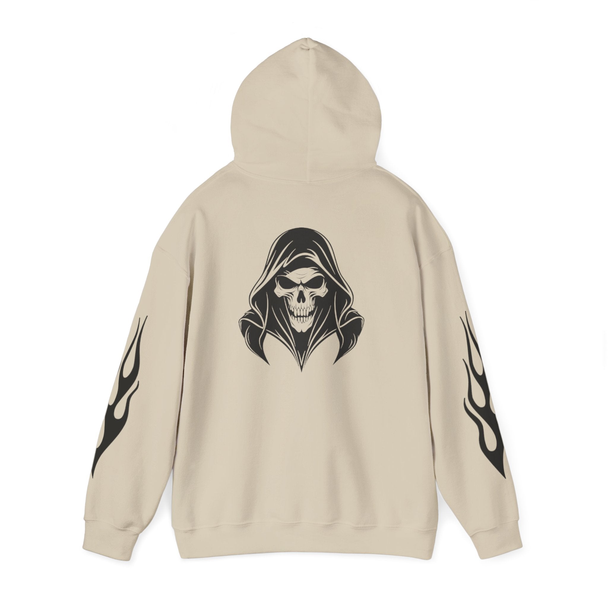 Hoodies Unisexe Tête de mort - flamme sur les manches