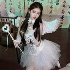 Sexy Puffy Skirt Angel Devil Little Fairy Halloween Cosplay Role-Playing Vest Shapewear Breathable Thin Polyester Fabric