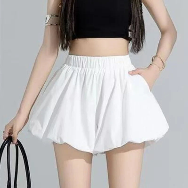 Korean Chic Y2K Sweet Girl'S White Princess Mini Skirt Ballet-Style Tiered Skirt Elastic High Waist Cake Skirt Shorts All-Match
